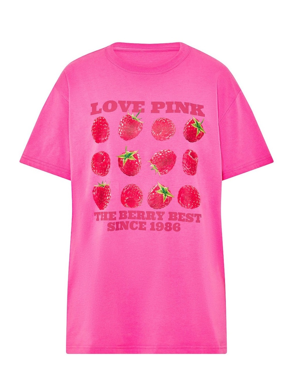 🍓PINK VICTORIA’S SECRET Campus Cotton Oversized Tee Pink Swirl Berry Comfy XL